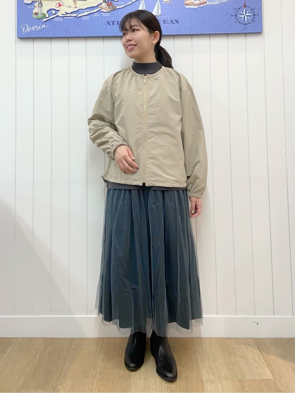 Mayaさんの「Dessin｜【洗える】ニットチュールドッキングワンピース」を使ったコーディネート