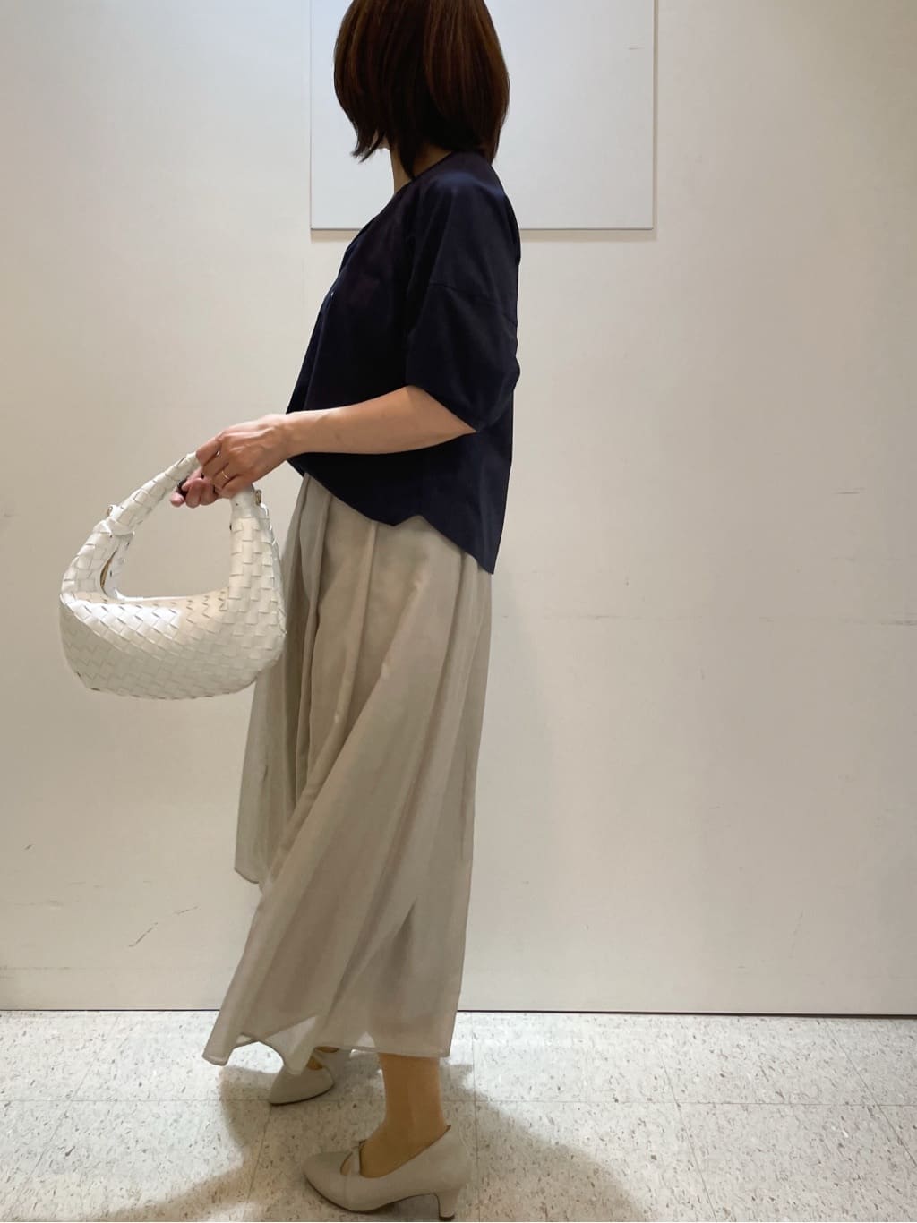 めいさんの「Reflect｜【マシンウォッシュ可／セットアップ可】シアーボックスタックプリーツスカート」を使ったコーディネート