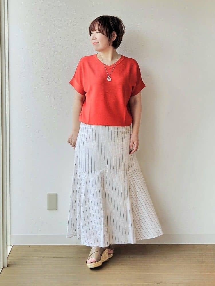 やじまさんの「UNTITLED｜マーブルドロップネックレス」を使ったコーディネート
