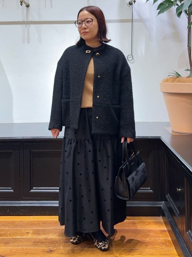 Asamiさんの「DRESSTERIOR｜フェイクファーコンビリサイクルレザートートバッグ」を使ったコーディネート
