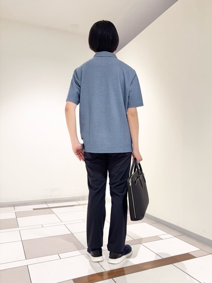及川さんの「TAKEO KIKUCHI｜【抗菌防臭／9色5サイズ展開】ハニカムメランジ ポロシャツ」を使ったコーディネート