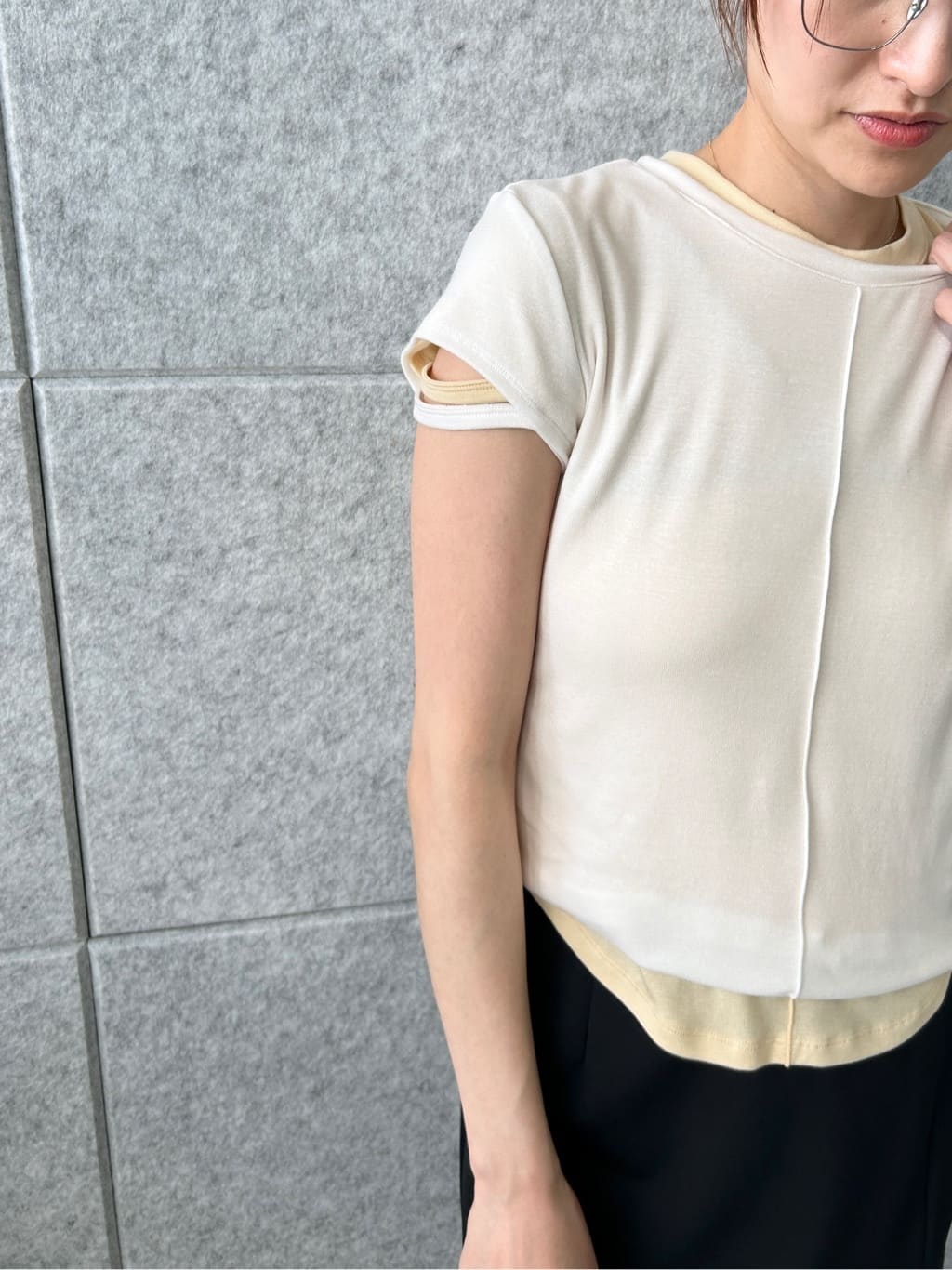 harunaさんの「CODE A｜slit jersey skirt」を使ったコーディネート