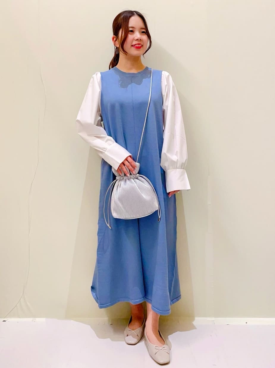 ayumiさんの「OPAQUE.CLIP｜◆フハクスリーブニットワンピース【洗える】」を使ったコーディネート
