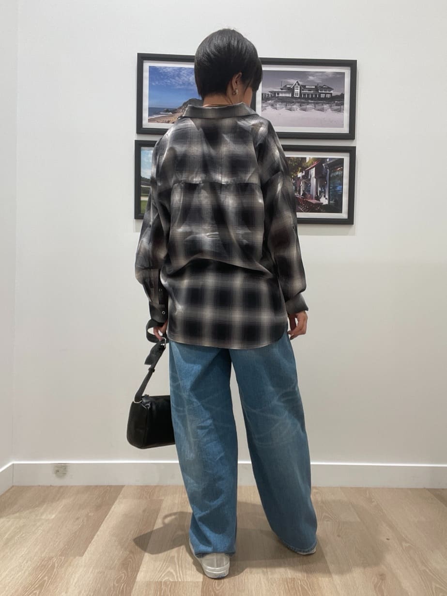 Naoさんの「Dessin｜【洗える】シアーオンブレーチェックシャツ」を使ったコーディネート