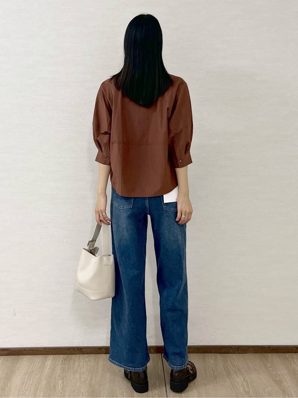 sachikoさんの「OPAQUE.CLIP｜ストレッチバギーデニム【洗濯機洗い可】《SS～LL》」を使ったコーディネート