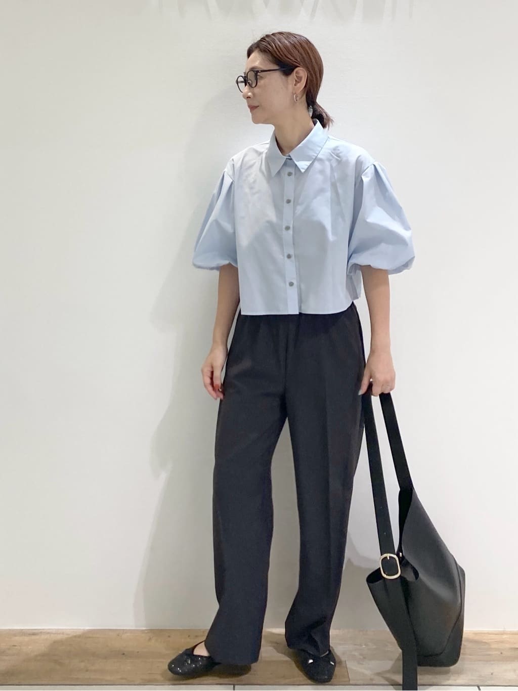 たけねぇさんの「OPAQUE.CLIP｜バルーンスリーブシャツ【洗濯機洗い可】」を使ったコーディネート