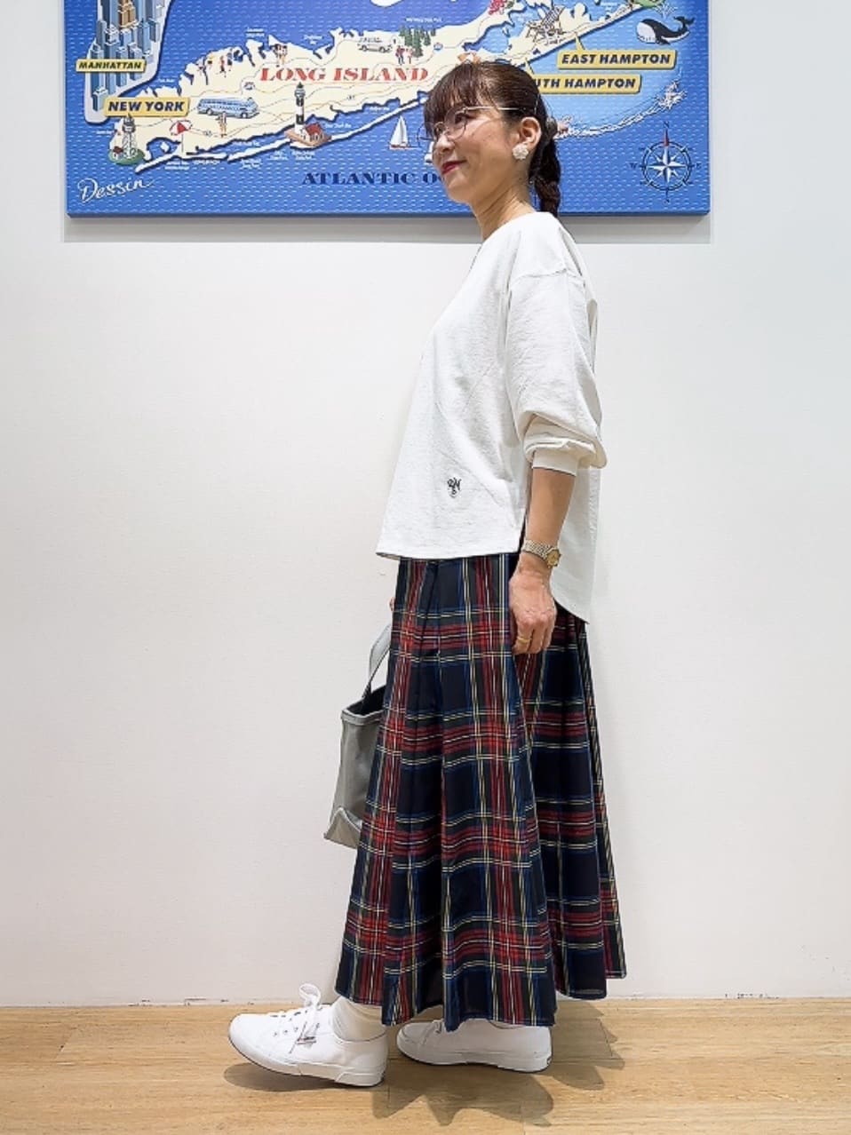 Yasucoさんの「Dessin｜【360度可愛い・洗える】バックヘンリーカットソー」を使ったコーディネート