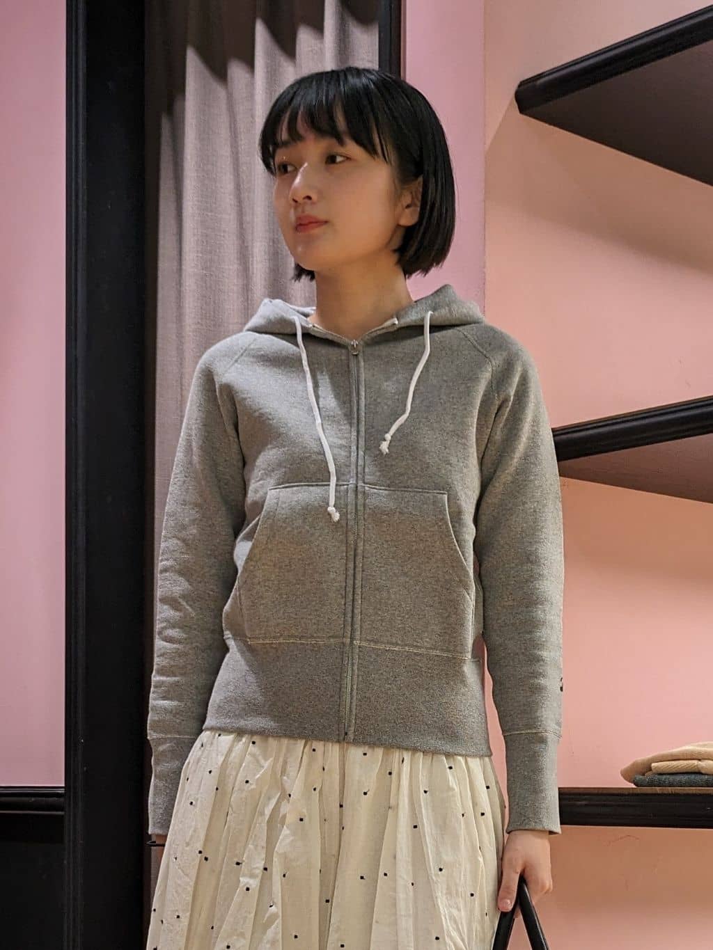 saoriさんの「DRESSTERIOR｜デキシー吊裏毛ジップアップパーカ」を使ったコーディネート