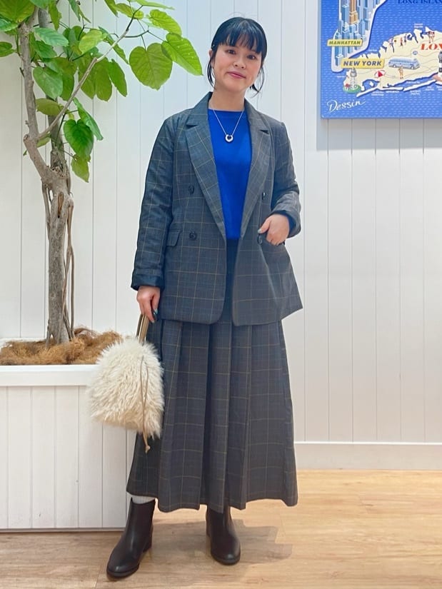 mikaさんの「Dessin｜【洗える】ダブルブレストジャケット」を使ったコーディネート