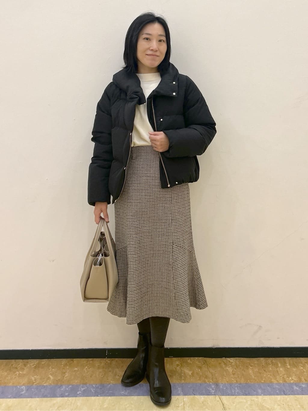 su.さんの「index｜KAWADAダウンショートコート【撥水／洗濯機OK／静電気防止裏地】《XS～LL》」を使ったコーディネート
