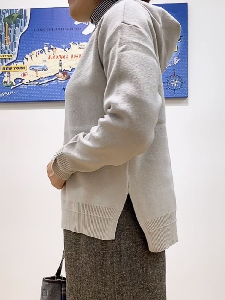 Hamaさんの「Dessin｜【洗える／体型カバー】ちょうどいいニットパーカ」を使ったコーディネート
