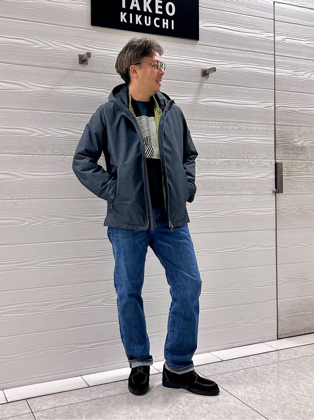 すーさんの「TAKEO KIKUCHI｜【モンスターストレッチ】日本製 ウォッシュド デニムパンツ」を使ったコーディネート