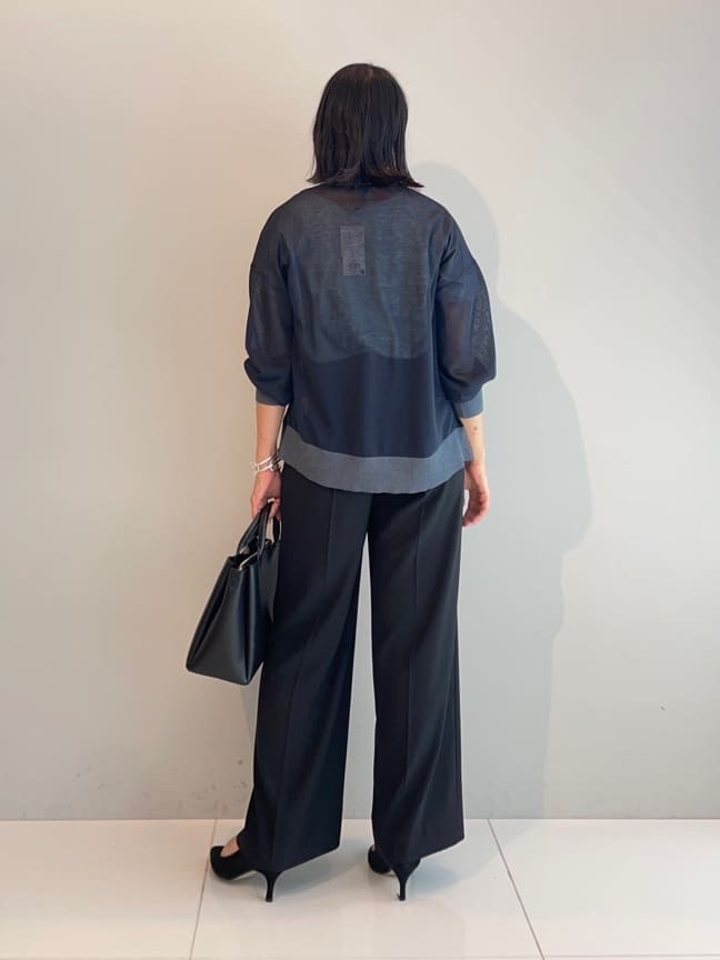 murayamaさんの「INDIVI｜【着心地◎！】タックワイドパンツ」を使ったコーディネート