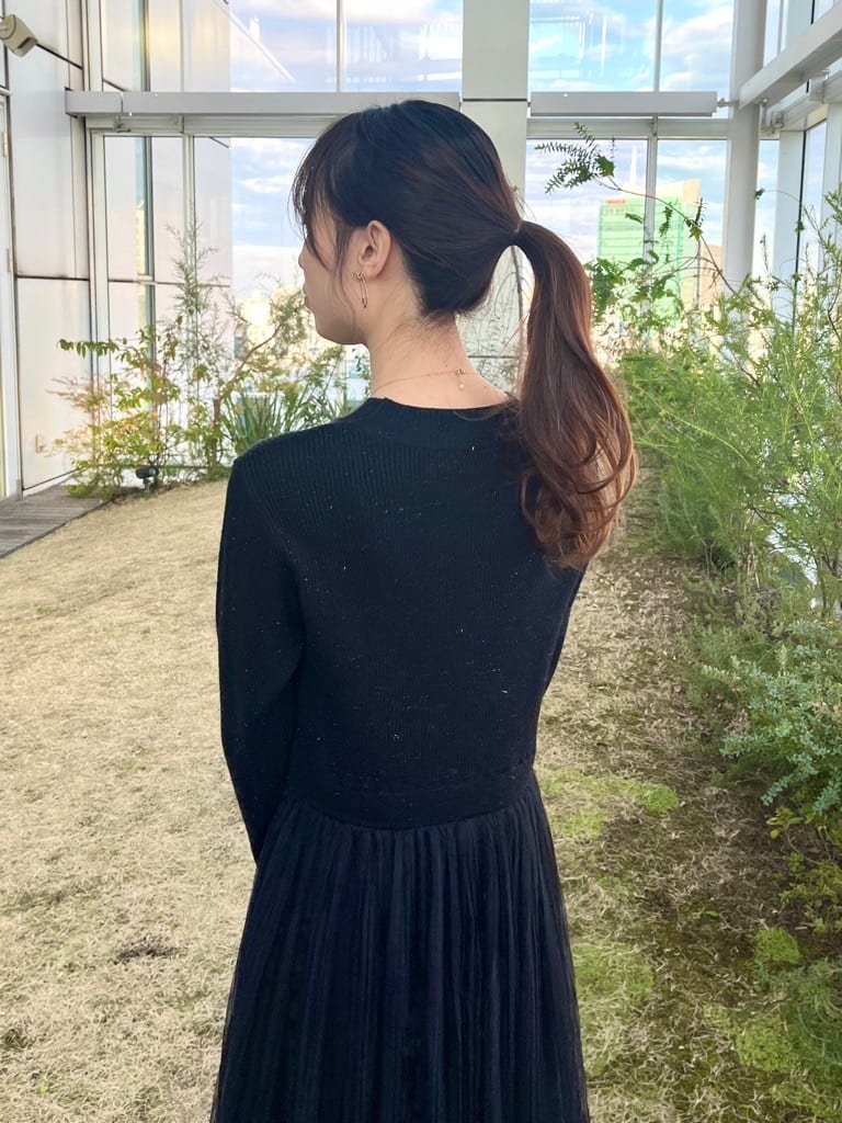 はばさんの「Couture brooch｜【S-LL/キラキラリブニット】チュールドッキング ワンピース」を使ったコーディネート