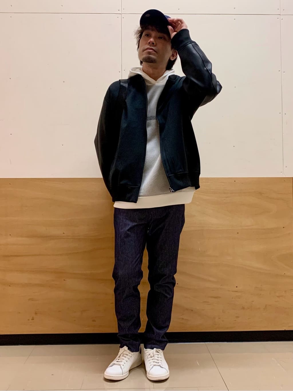 MATUさんの「THE SHOP TK｜【1ランク上の大人カジュアルに】異素材コンビ リブブルゾン」を使ったコーディネート
