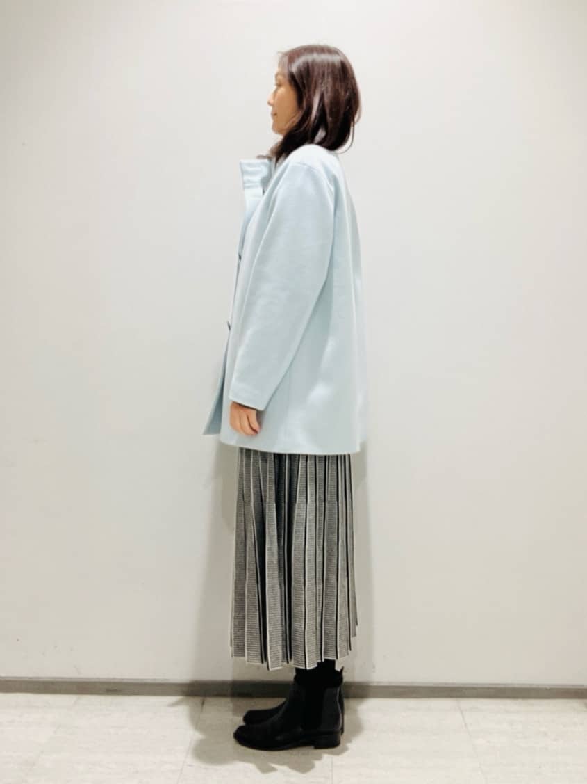 fujiさんの「INDIVI｜【洗える／SETUP可能】ジャカードボートネックニット」を使ったコーディネート