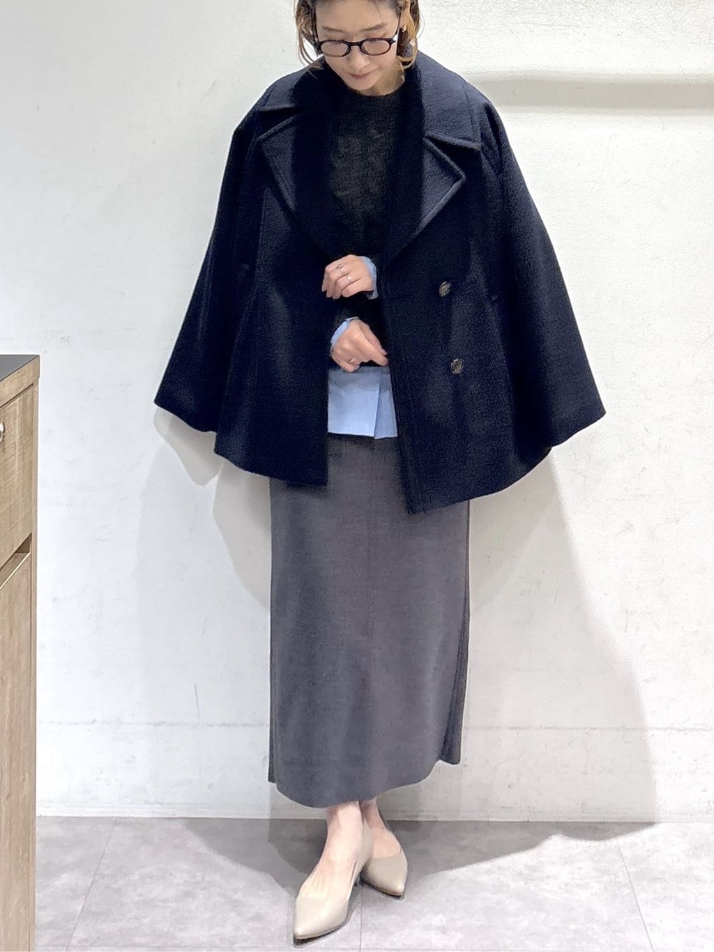 たけねぇさんの「OPAQUE.CLIP｜カシミヤブレンドウールミドルピーコート」を使ったコーディネート