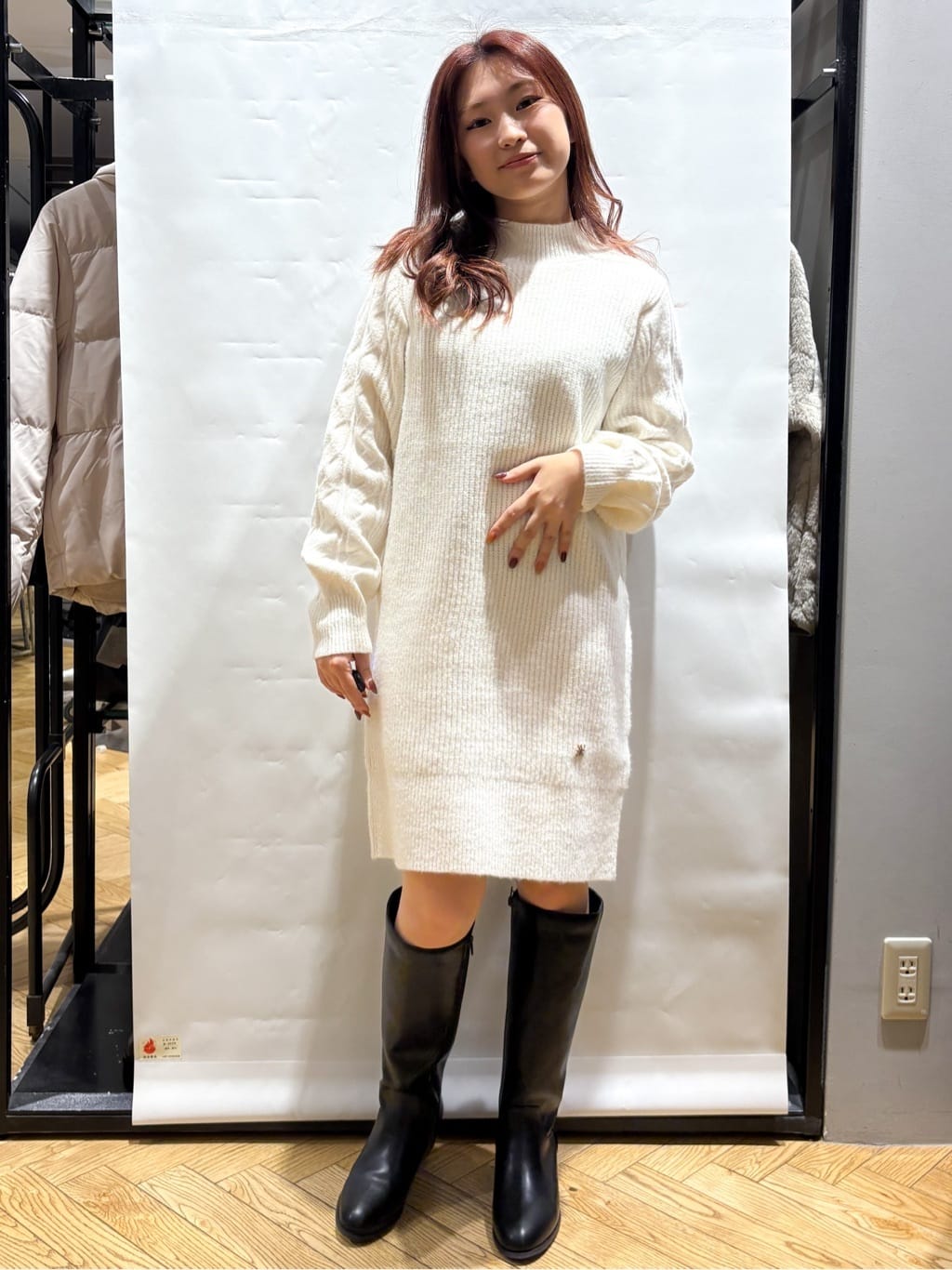 ふうかさんの「index｜ウール混ケーブルスリーブミニワンピース【洗濯機OK】」を使ったコーディネート