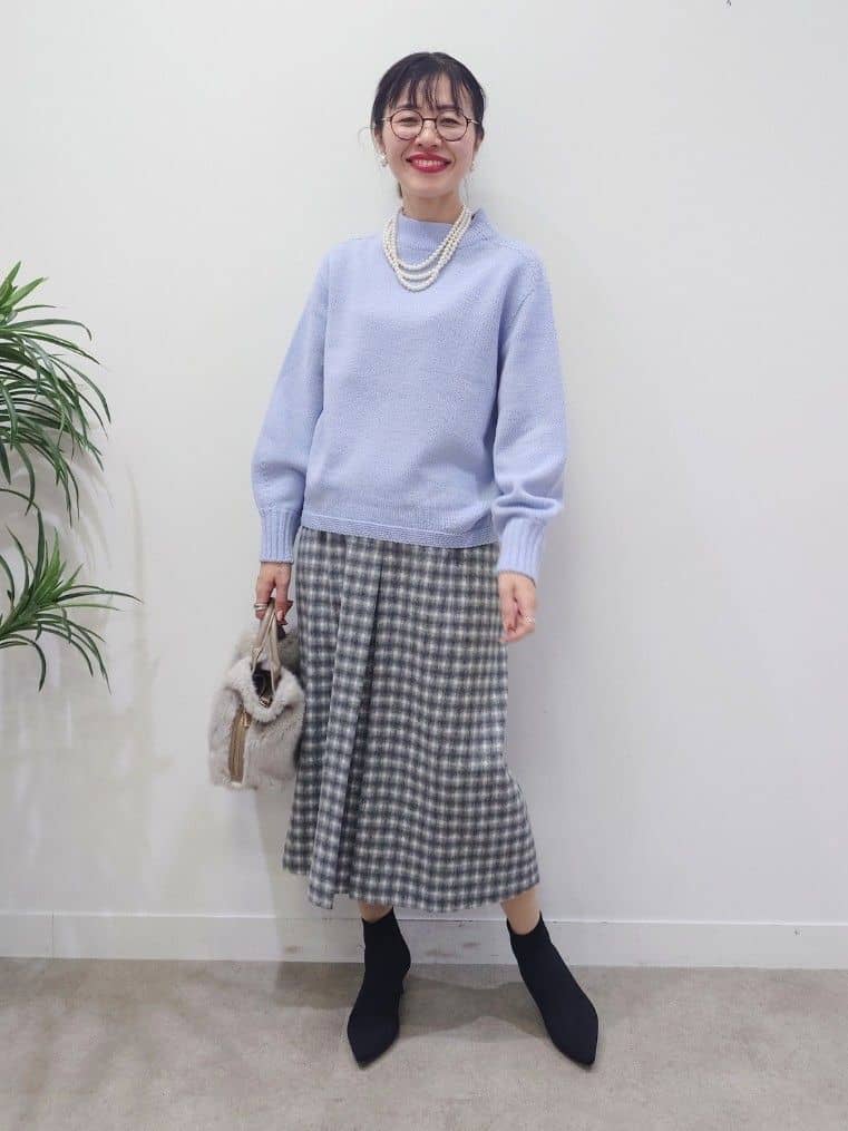 MUTSUKOさんの「UNTITLED｜【洗える】スポンディッシュ ボトルネックニット」を使ったコーディネート
