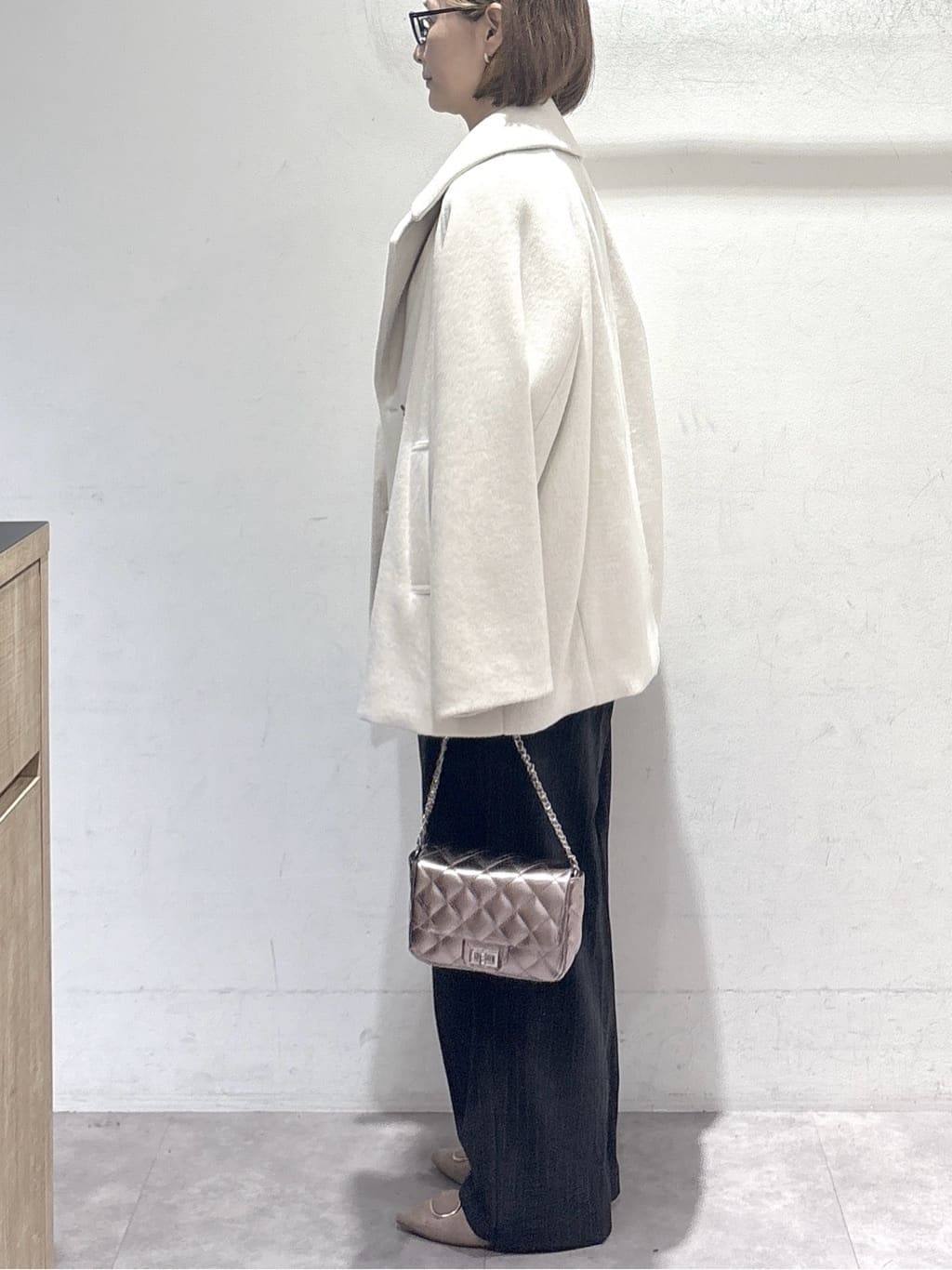 たけねぇさんの「OPAQUE.CLIP｜カシミヤブレンドウールミドルピーコート」を使ったコーディネート