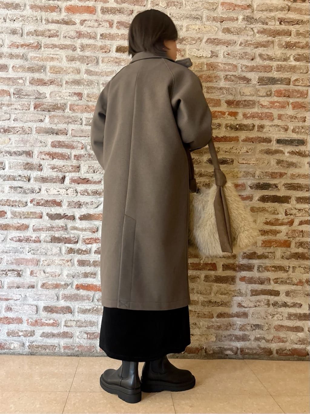 しばさんの「THE SHOP TK｜ジャージメルトンスタンドカラーコート」を使ったコーディネート