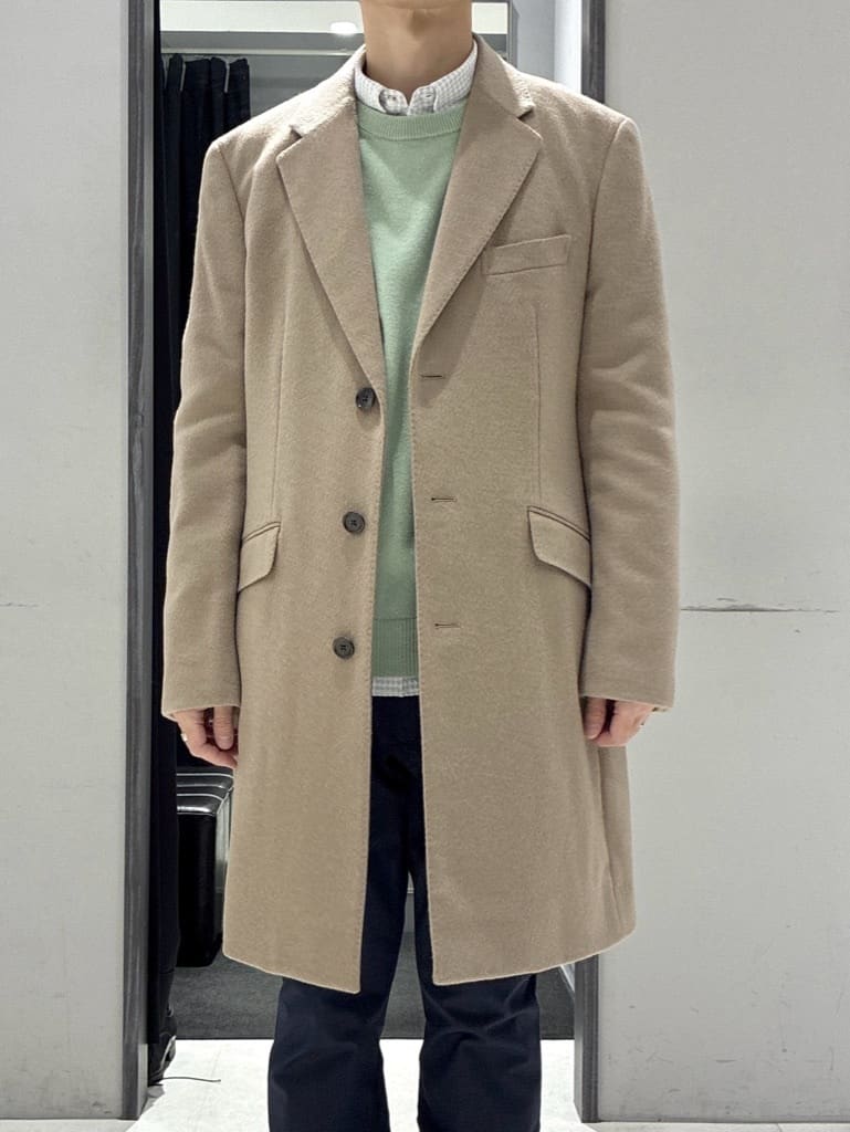 わいずみさんの「TAKEO KIKUCHI｜カシミヤブレンド ビーバー調チェスターコート」を使ったコーディネート