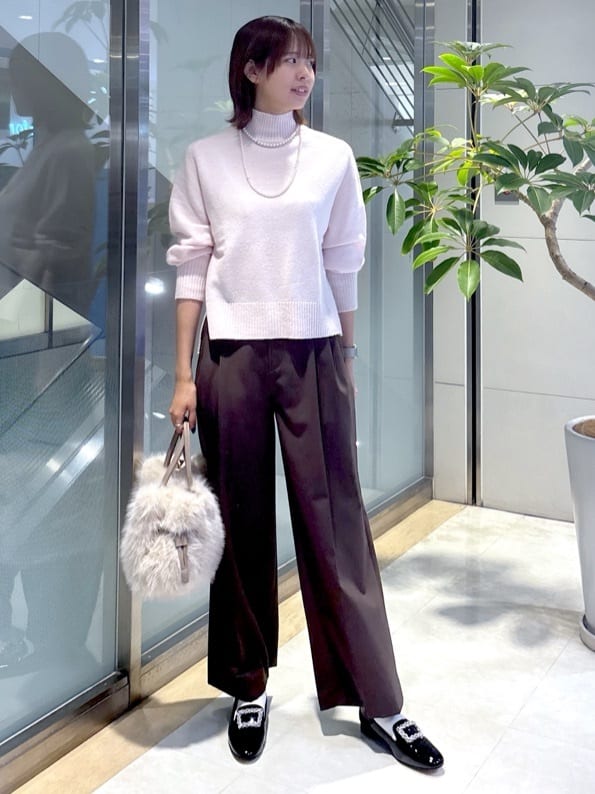 yukaさんの「UNTITLED｜【8色展開/洗える】ウールカシミヤ ハイネックニット」を使ったコーディネート