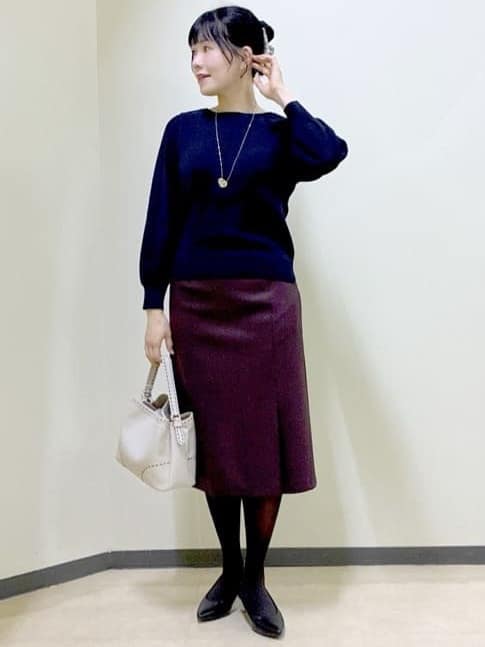  beni_gingerさんの「Reflect｜【選べる8色／スカートにもパンツにも◎】ウール混ボートネックニット」を使ったコーディネート