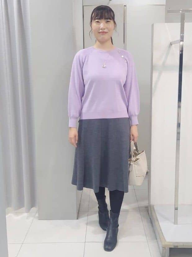 AZUSAさんの「Reflect｜【ゆったり着られる◎】ラグランスリーブニット」を使ったコーディネート