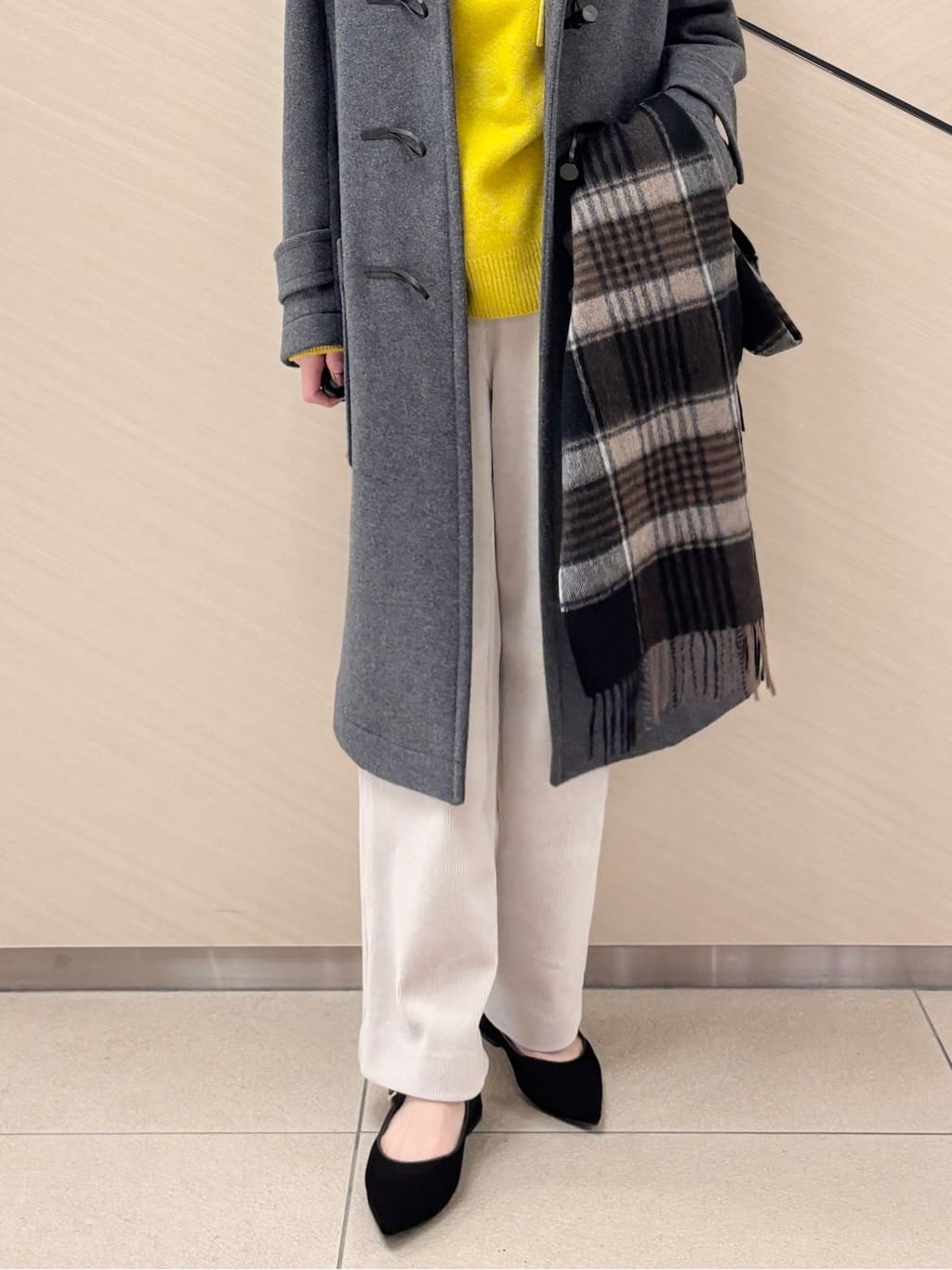 清水夏姫さんの「DRESSTERIOR｜◆Superfineリサイクルメルトンダッフルコート」を使ったコーディネート