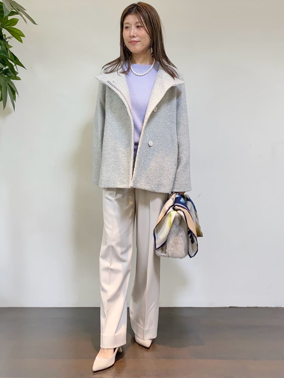 tomoさんの「UNTITLED｜【8色展開／コンパクト丈】レーヨン混 コクーンニット」を使ったコーディネート