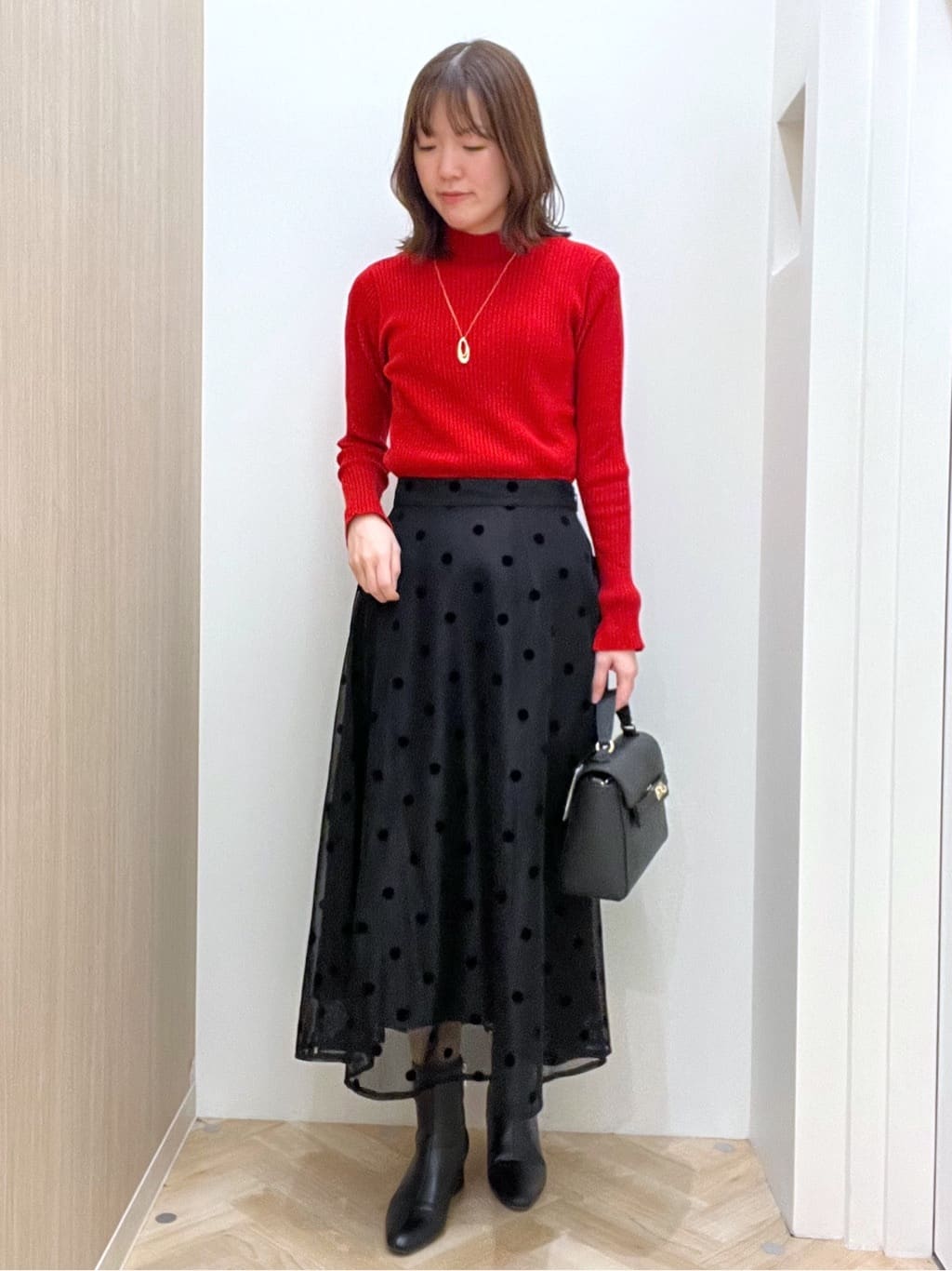  おまつさんの「grove｜ふんわりと包み込む、リュクスなフェイクファーブルゾン」を使ったコーディネート