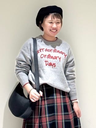 Liriさんの「Dessin｜【洗える】チェック柄起毛フレアスカート」を使ったコーディネート