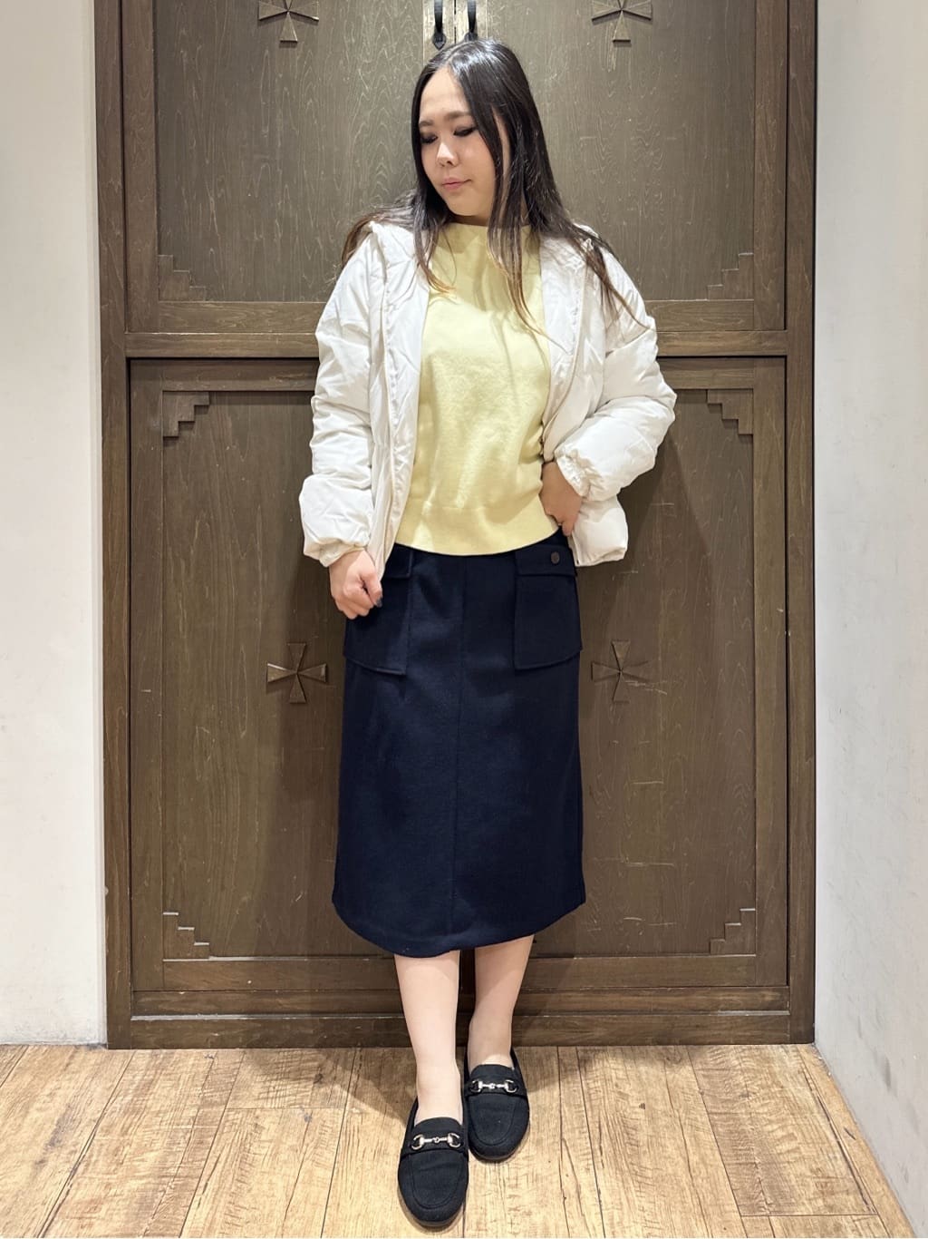 kanaさんの「index｜KAWADAダウンペプラムショートコート【撥水／洗濯機OK／静電気防止裏地】」を使ったコーディネート