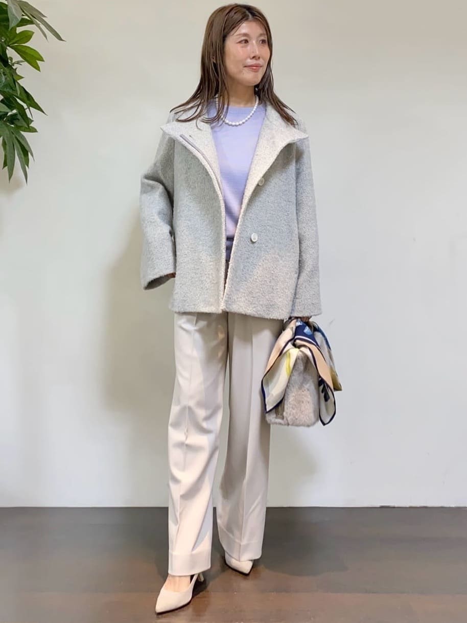 tomoさんの「UNTITLED｜【8色展開／コンパクト丈】レーヨン混 コクーンニット」を使ったコーディネート