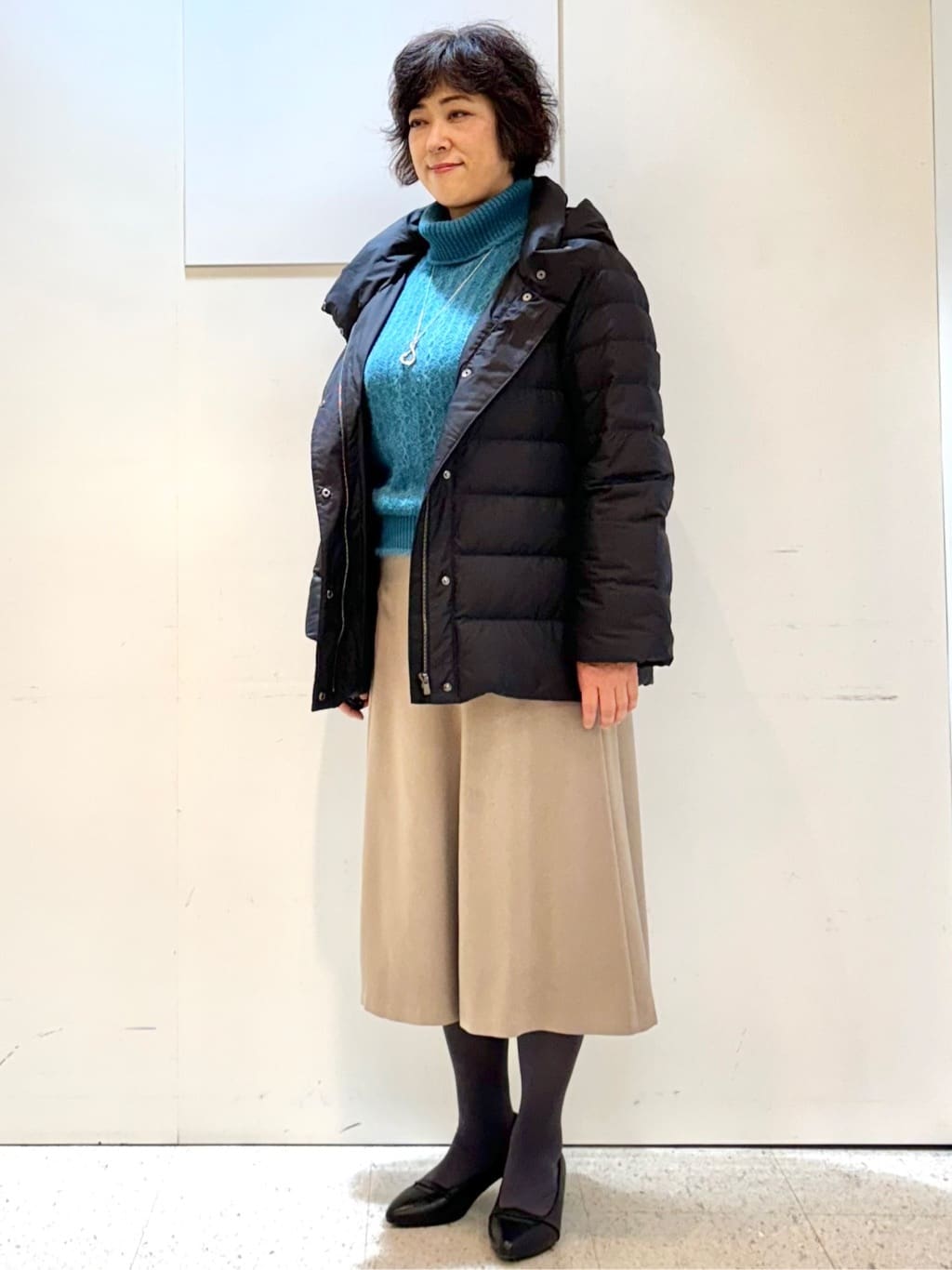 ヤスコさんの「Reflect｜【SS-4Lサイズ】フーデッドミドルダウンコート」を使ったコーディネート