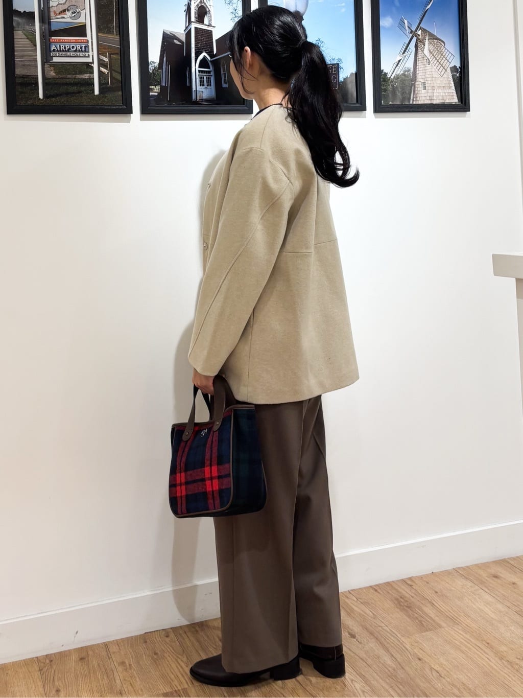 Ririkaさんの「Dessin｜【洗える】裏起毛セミワイドツイルパンツ」を使ったコーディネート