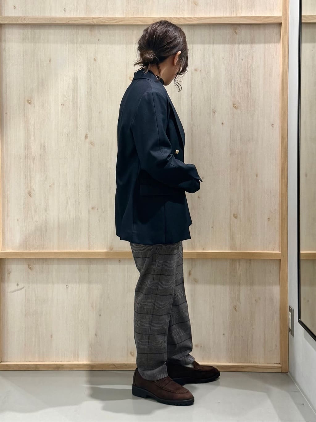 nanaさんの「THE SHOP TK｜【今羽織るなら】ダブルブレストジャケット【セットアップ可/洗える】」を使ったコーディネート
