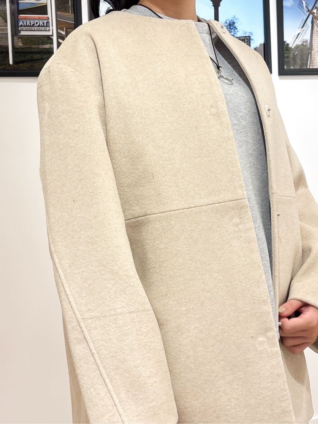 Ririkaさんの「Dessin｜ウール混クルーネックコート」を使ったコーディネート