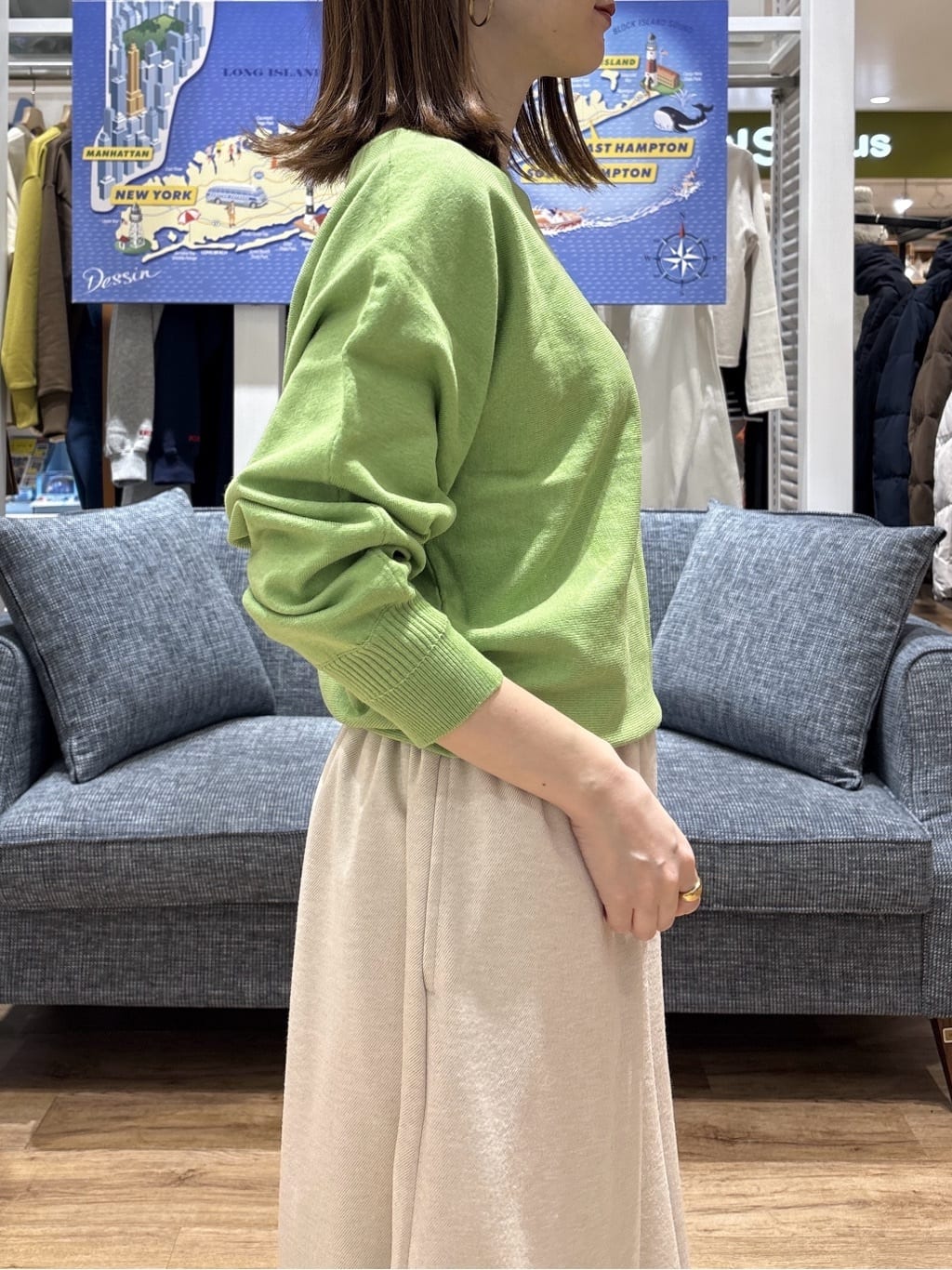 risaさんの「Dessin｜【洗える】ウールブレンド後ろボタンニット」を使ったコーディネート