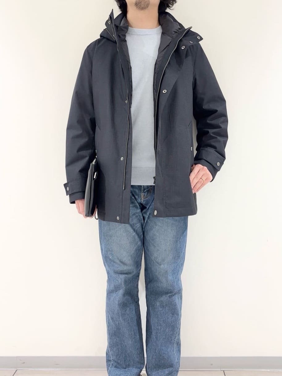 及川さんの「TAKEO KIKUCHI｜【3WAY】グレンチェック ダウンライナー ブルゾン」を使ったコーディネート