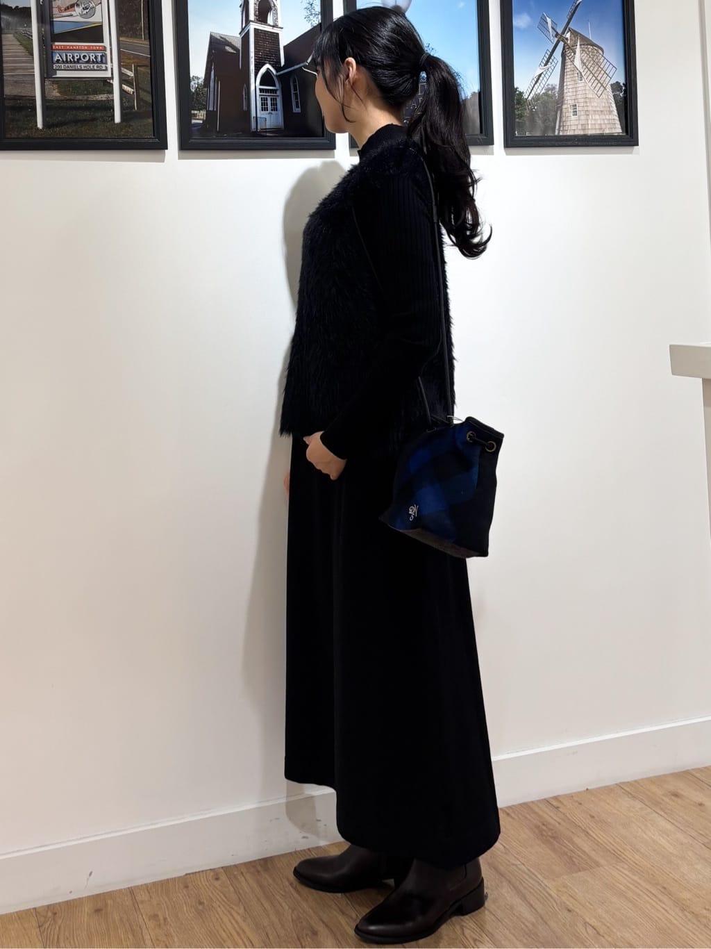 Ririkaさんの「Dessin｜【2点セット・洗える】シャギーベストニットワンピース」を使ったコーディネート