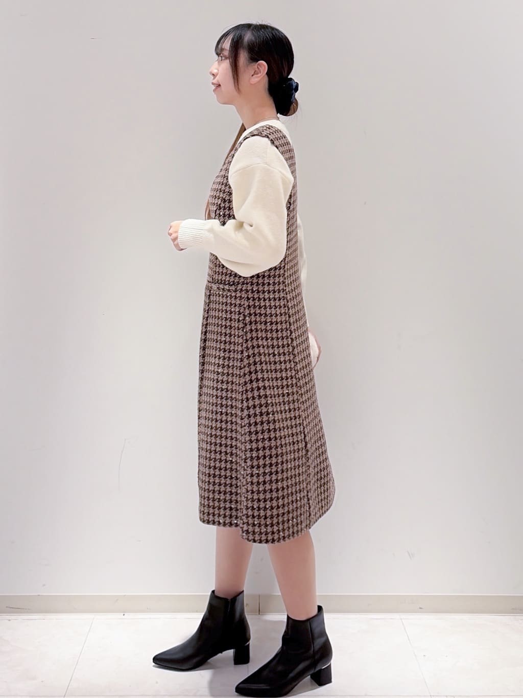 yurinaさんの「index｜モックネックボクシーラメニット【洗濯機OK】《7col》」を使ったコーディネート