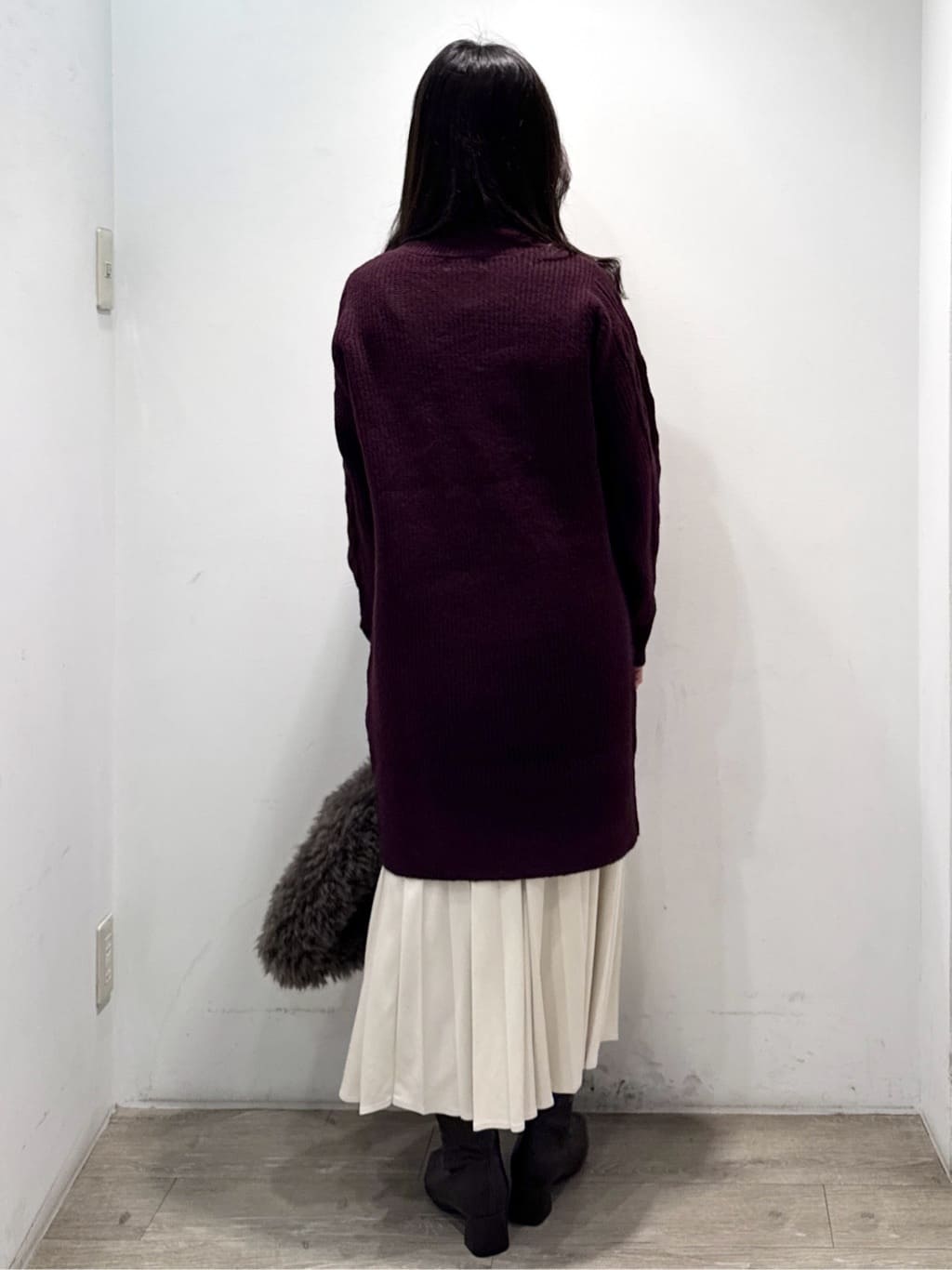 yuicciさんの「OPAQUE.CLIP｜ウール混ケーブルスリーブミニワンピース【洗濯機OK】」を使ったコーディネート