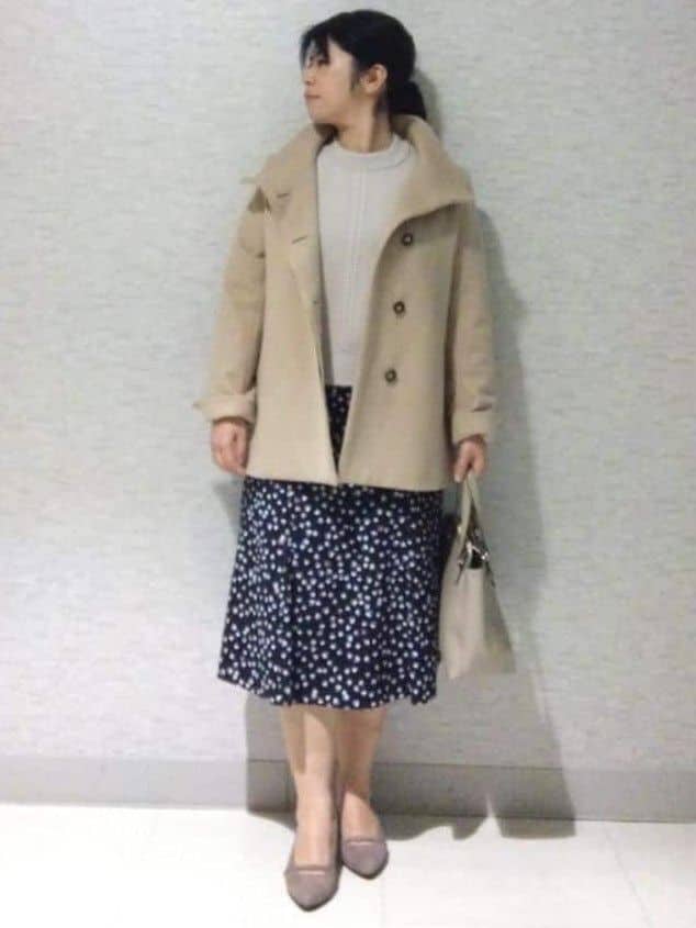 sakoさんの「Reflect｜【SS-4Lサイズ／衿が顔に当たらない◎】スタンドネックミドルコート」を使ったコーディネート