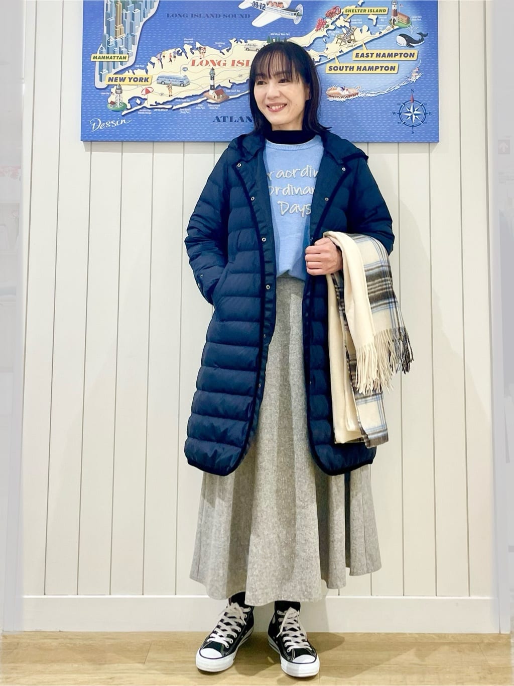 uwatokoさんの「Dessin｜【撥水・2WAY】ミュラーダウンコートロング丈」を使ったコーディネート