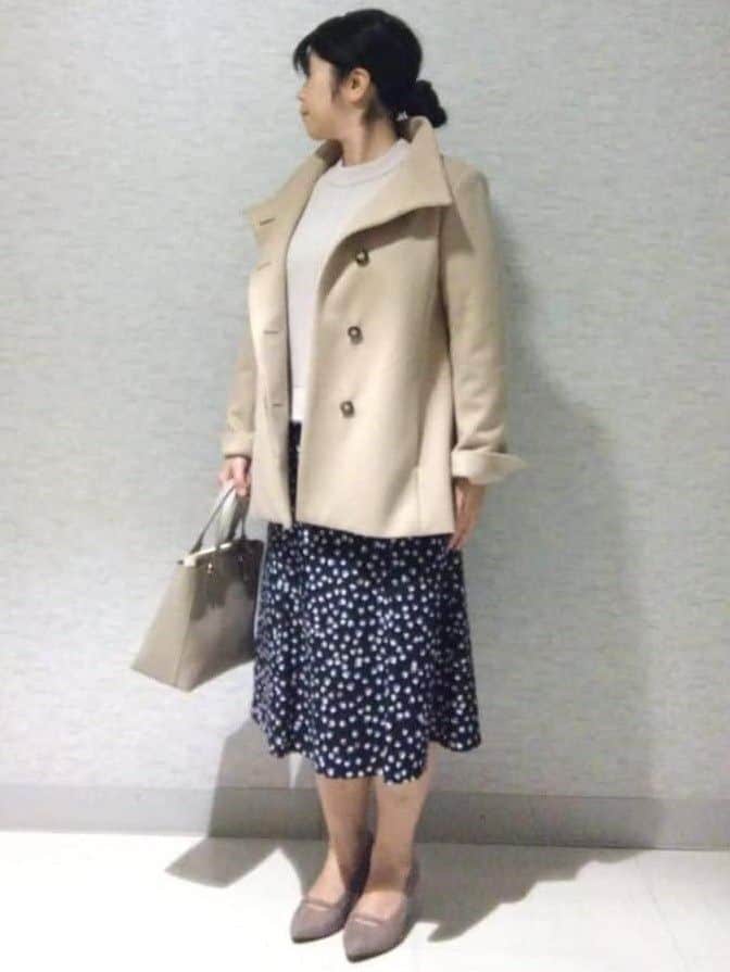 sakoさんの「Reflect｜【SS-4Lサイズ／衿が顔に当たらない◎】スタンドネックミドルコート」を使ったコーディネート