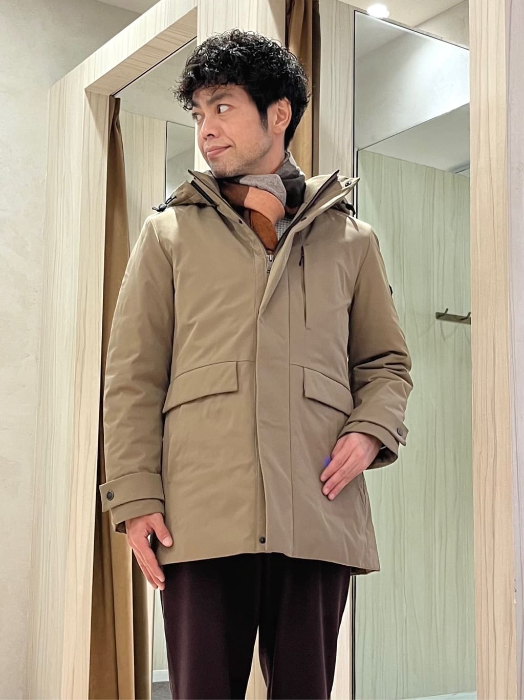 URAさんの「TAKEO KIKUCHI｜【None Of Stress】ストレッチ ダウンブルゾン」を使ったコーディネート