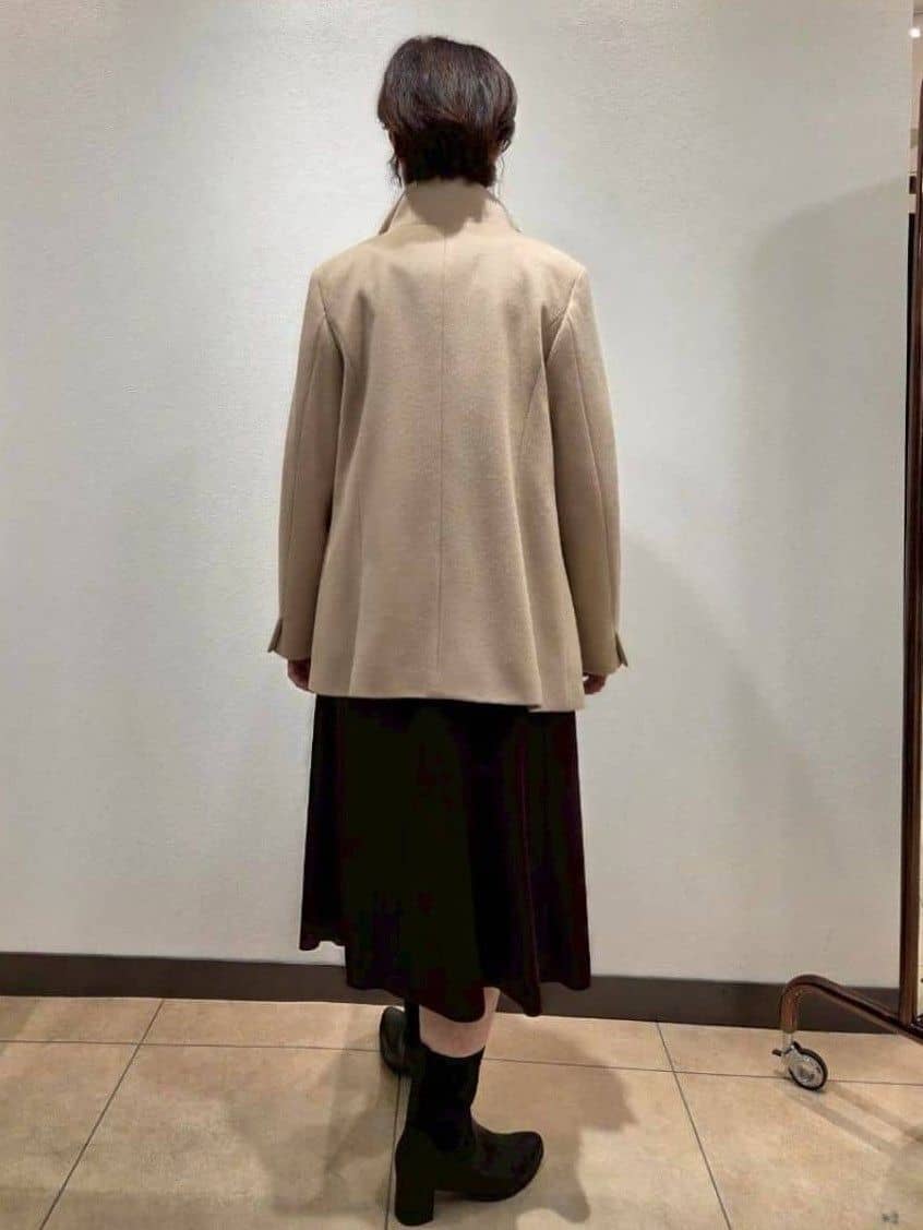 Rumiさんの「Reflect｜【SS-4Lサイズ／衿が顔に当たらない◎】スタンドネックミドルコート」を使ったコーディネート
