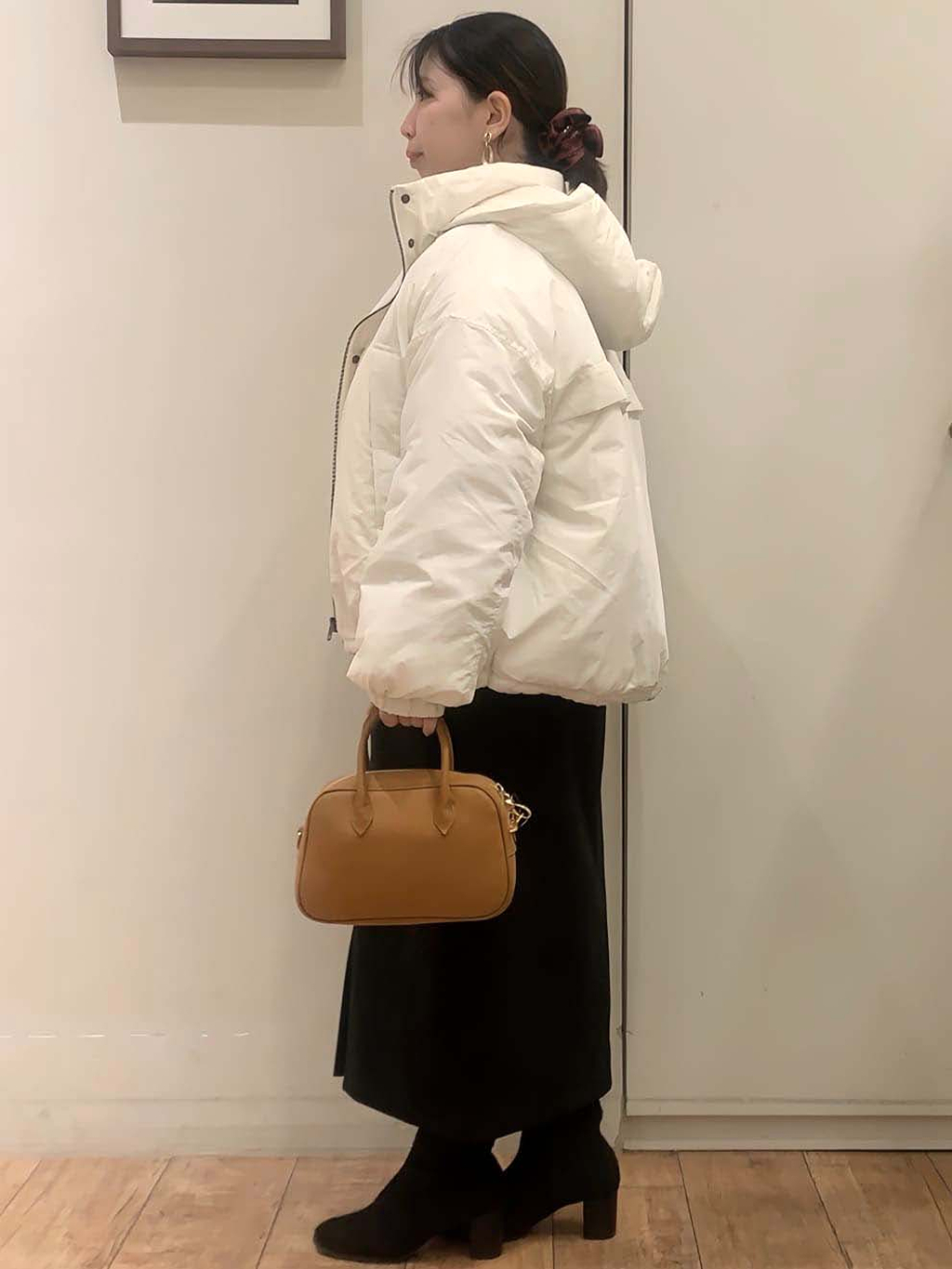 Riranさんの「SHOO･LA･RUE｜【撥水/あったか】たっぷり着られる 中綿モンスターショートコート」を使ったコーディネート